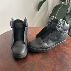 Pastry Pop Tart Star Women’s Sneakers Black with Black Stars 9 Love Pastry